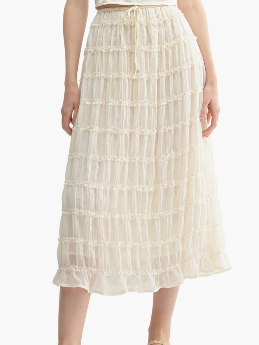 Lush Ruffle Tiered Midi Skirt
